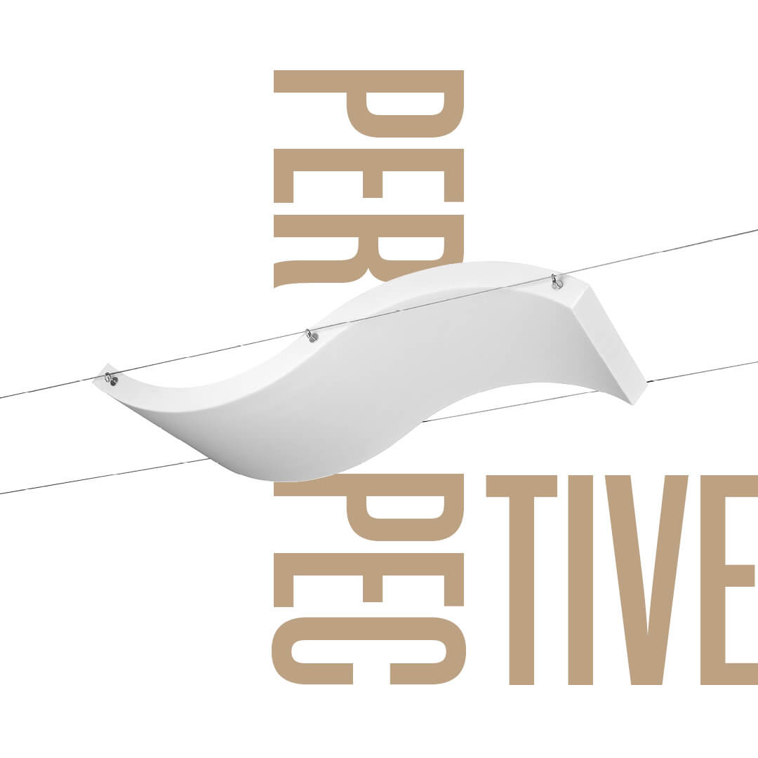 Q-WAVE H, elegant schwebender, wellenförmiger Design Akustiksegel
